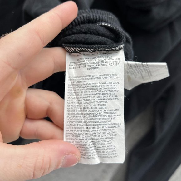 Vans Sweater Women Small Ladies Black White Hoodie Pullover Drawstring Cropped - Picture 12 of 13